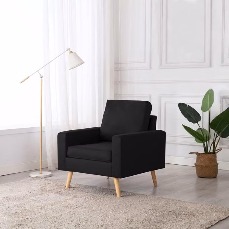 Zwarte oorfauteuil verpleegstoel voor ontspanning en comfort