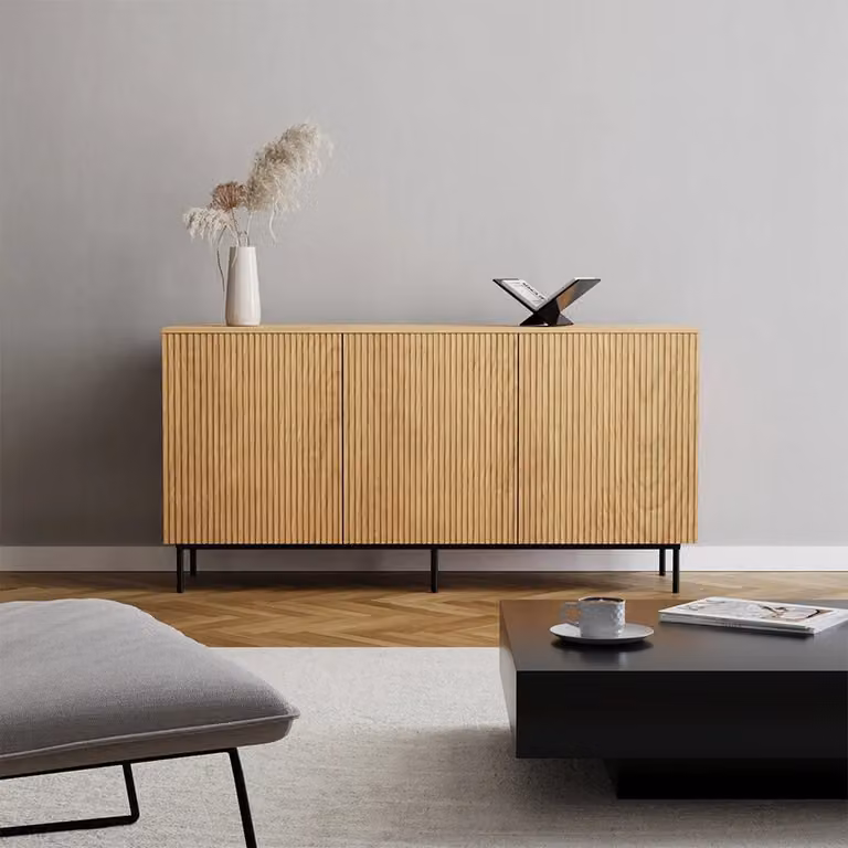 Bronx71 Dressoir Haley Beige Eiken met Soft-close Lades 160 cm