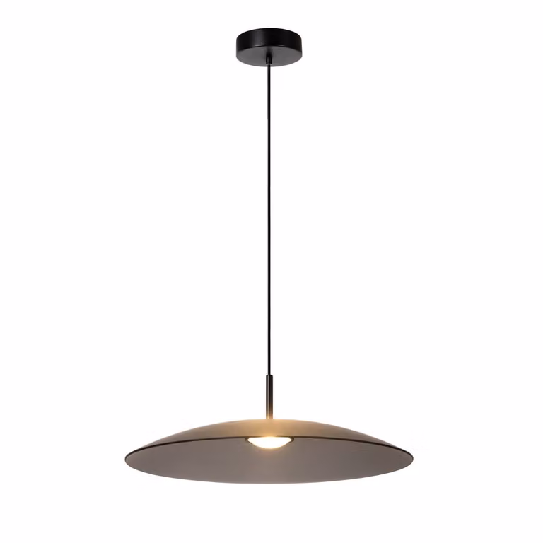 Lucide Menga Hanglamp Premium - Modern Rond - Grijs Glas - Ø 60 cm - Dimbare LED