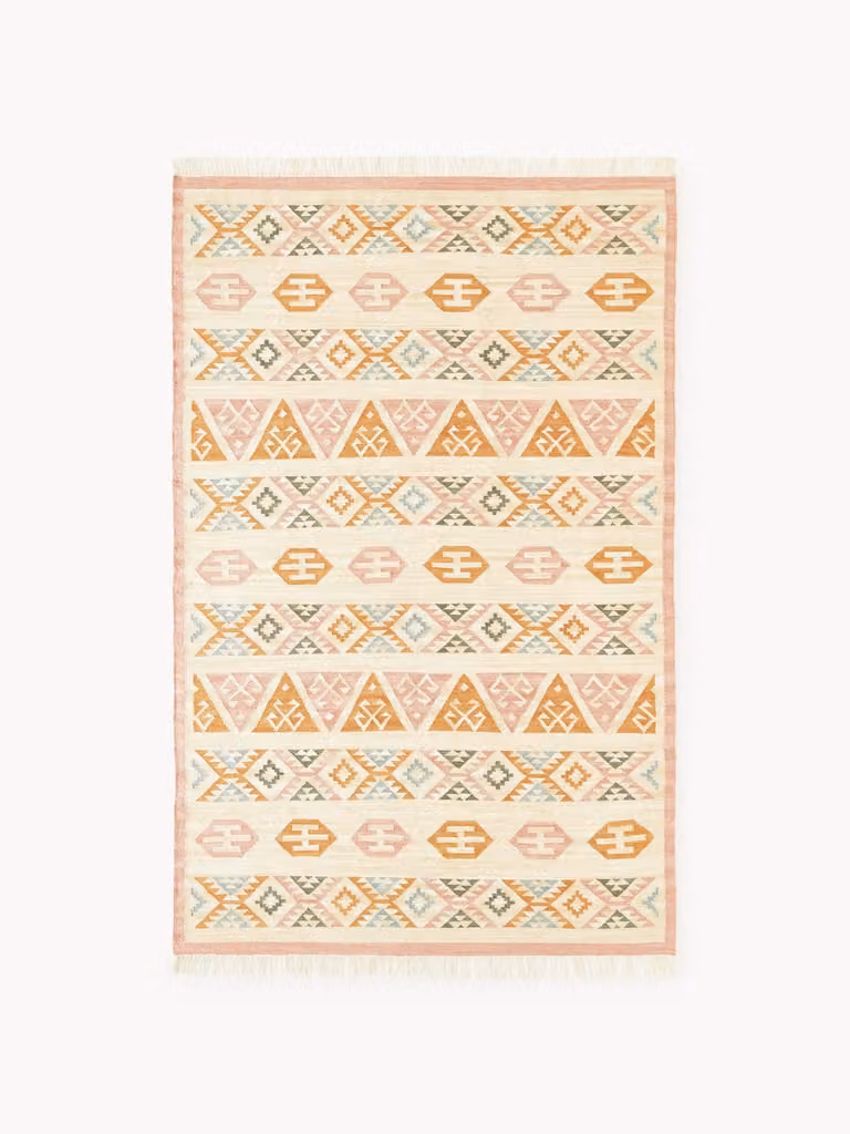 Westwing Collection Anisa handgeweven Kelim vloerkleed van wol