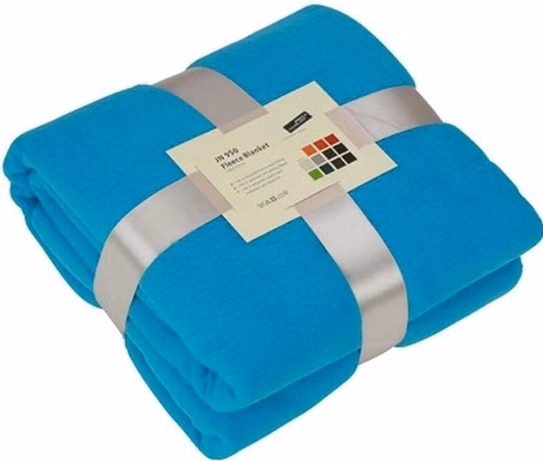 James & Nicholson Fleece plaid turquoise blauw - 130 x 170 cm