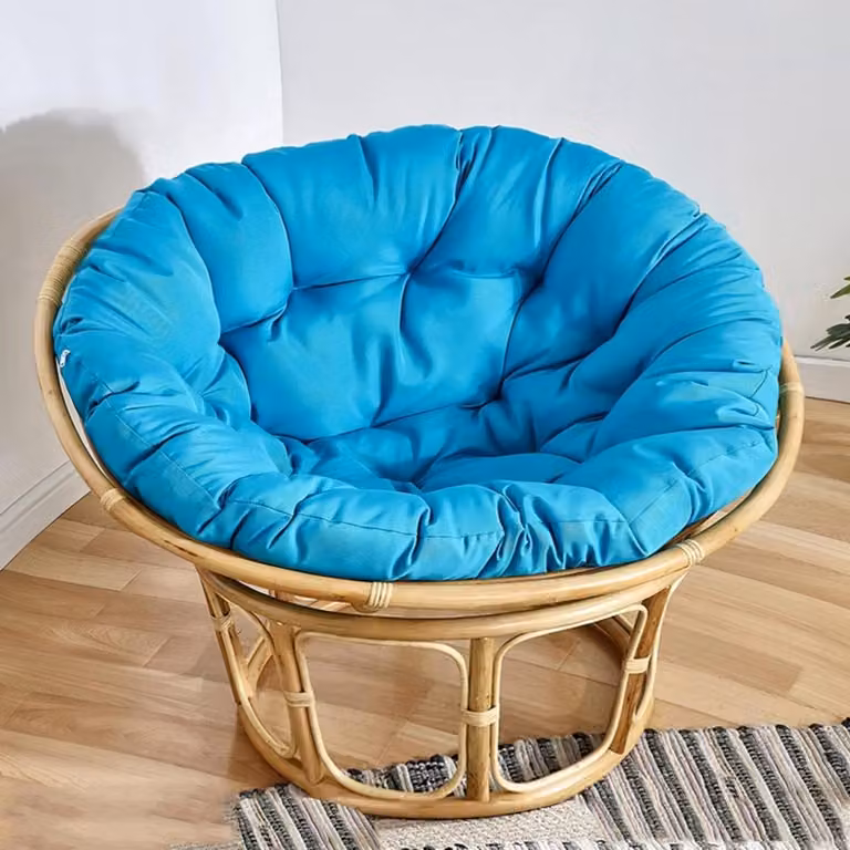 Blauw Hangstoelkussen Papasan Ei Kussen van Waterafstotende Stof - 70 x 70 cm