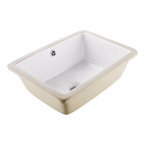 VEVOR Onderbouwwastafel, Keramisch, Rechthoekig, Wit, B: 40,0 cm, D: 30,5 cm, H: 18,0 cm
