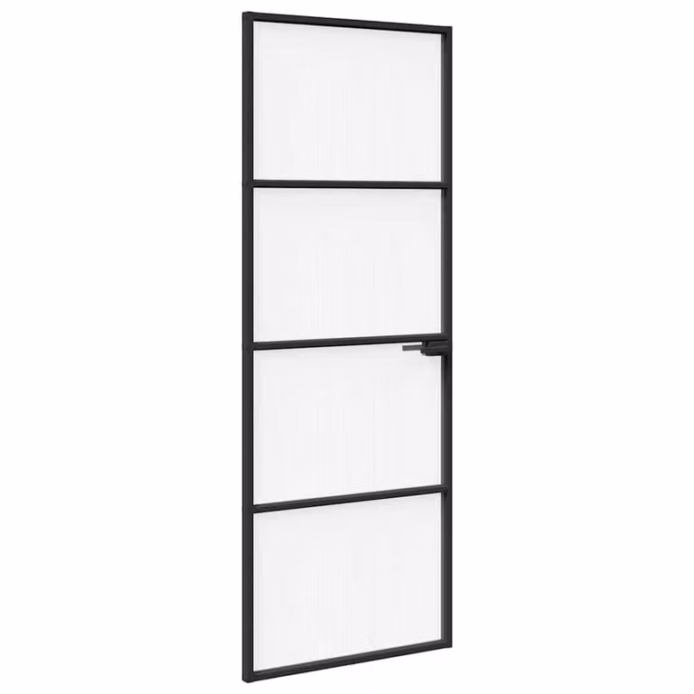vidaXL Huisdeur met gehard glas in aluminium, B: 76 cm, H: 201,5 cm, D: 3,5 cm