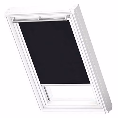 VELUX Lichtdoorlatend Rolgordijn RFL MK08 met Witte Geleiders, Zwart