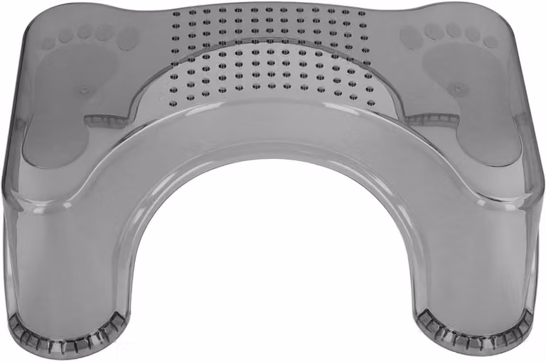 Kinderen WC Kruk - Toilet Voetenbank - Doorschijnend Grijs - B/D/H: 40 x 25 x 15 cm