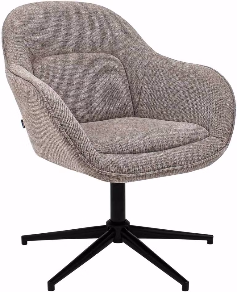 Kick Collection Relaxstoel Lux draaistoel - Taupe - Gestructureerde stof