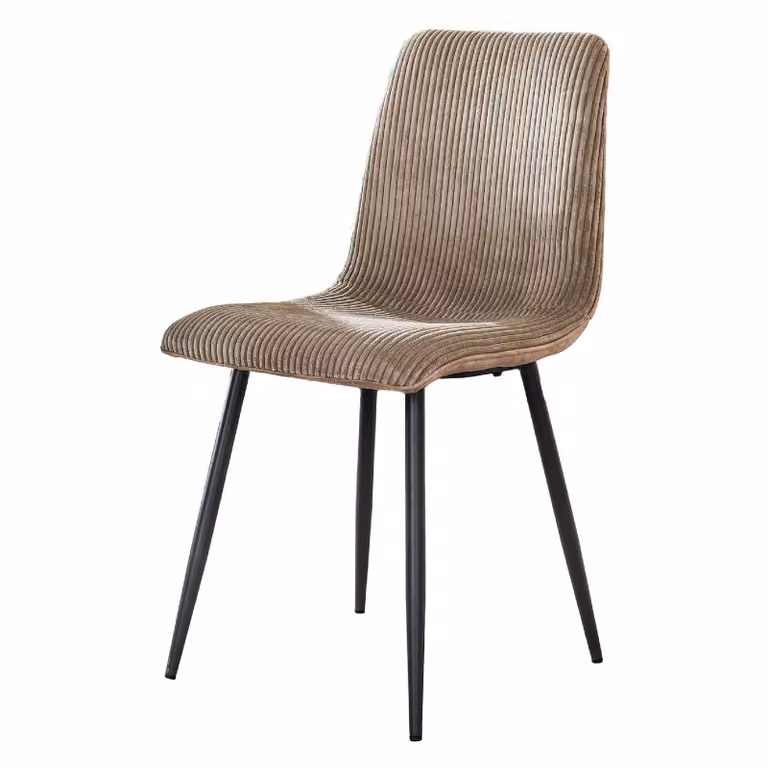 Set van 4 Nest of Nora Eetkamerstoelen Kara - Ribstof - Zand