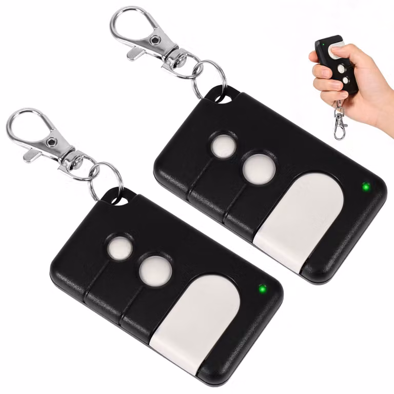 Selius 2 stuks garage handzender met sleutelhanger compatibel met diverse garagedeuropeners