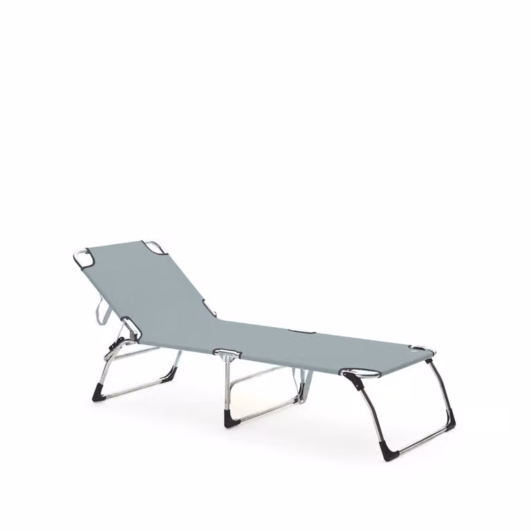 Fiam Amigo XXL Ligstoel met stoffen bekleding en aluminium frame in saliegroen