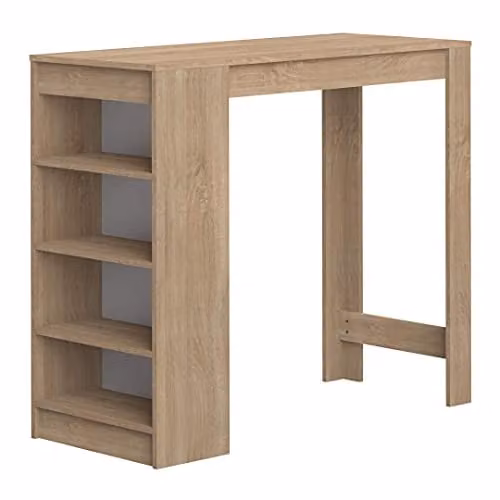 Symbiosis Bartafel in eikenhout en bruin, B/D/H: 115 x 50 x 102,7 cm