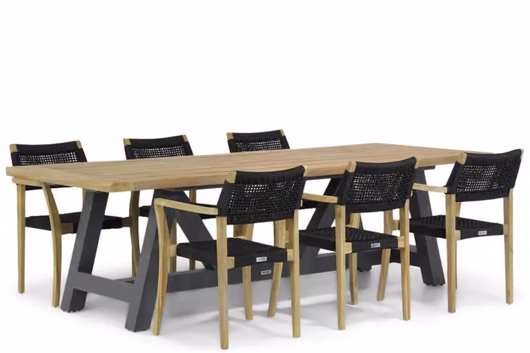 Lifestyle Garden Furniture Dallas/Trente Dining Tuinset van Teak, 260 cm