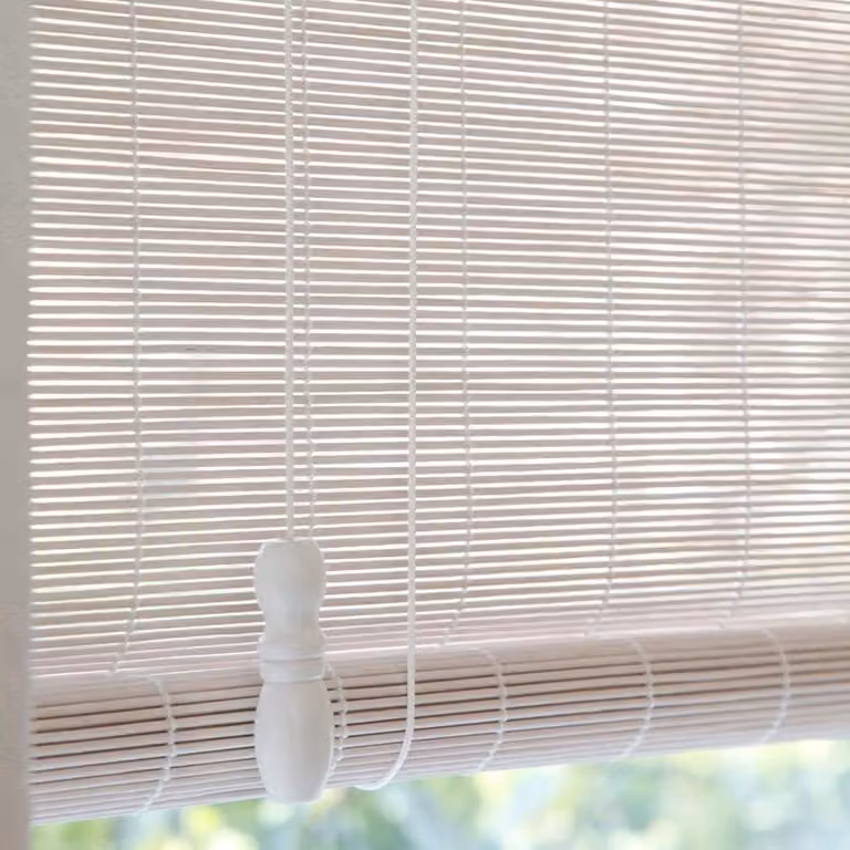 Wit bamboe rolgordijn - Natuurlijk Romeins rolgordijn voor lichtfiltering - B 100 x H 140 cm