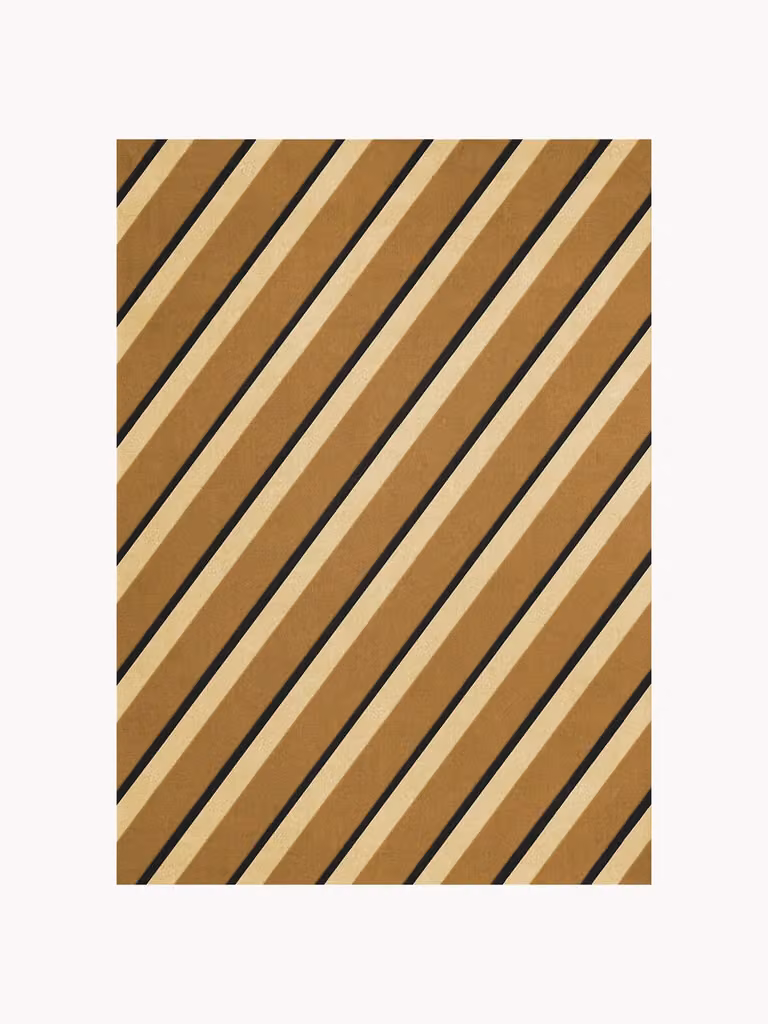 Handgetuft wollen vloerkleed Tekla Diagonal met geometrisch design