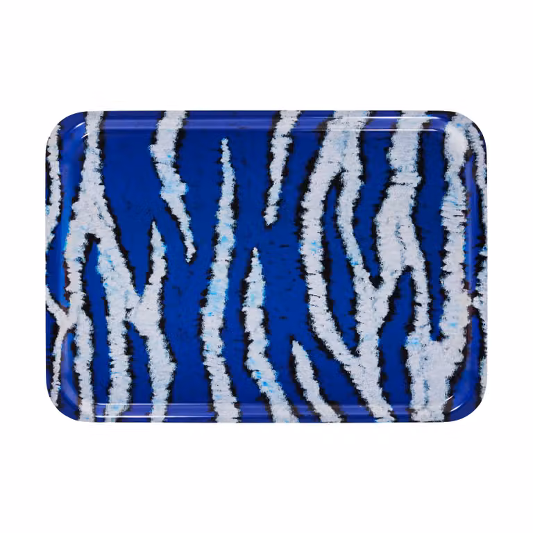Hem Monster dienblad Medium Ultramarine blauw-wit B: 53 cm, D: 37 cm
