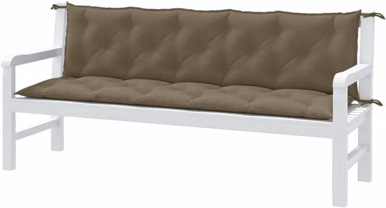 Tuinbank kussens Melange Taupe met bindkoorden B/D/H: 180 x 50 x 7 cm