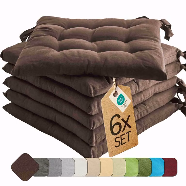 etérea Basic Zitkussen Set van 6 - Bruin - 40 x 40 cm