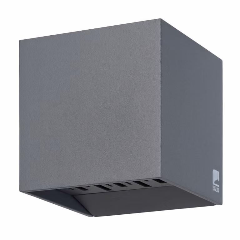 Eglo Calpino 2 Moderne LED-wandlamp voor de tuin in zwart en grijs B/D/H: 11 x 11 x 11 cm