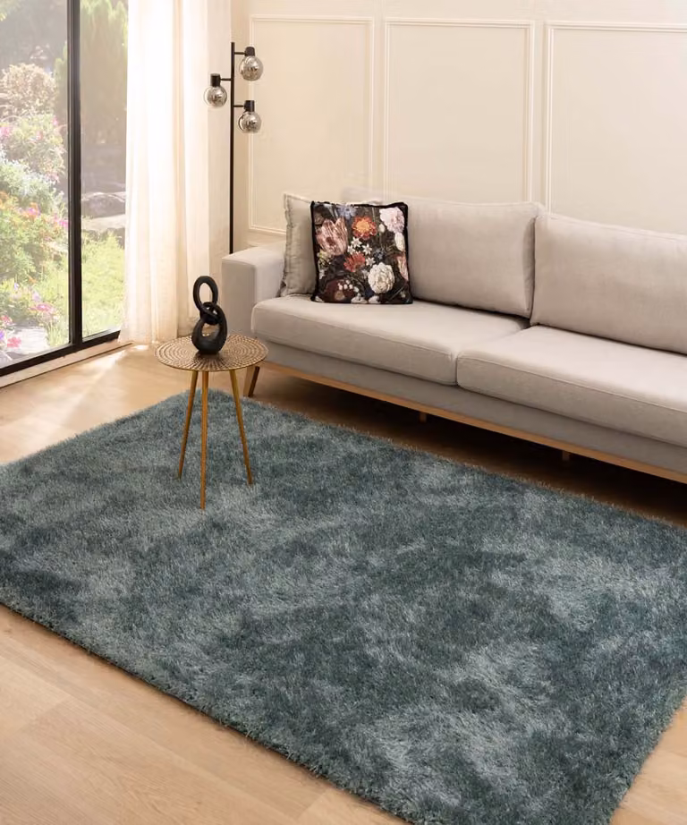 Tapeso Velvet vloerkleed - Blauw - 240 x 340 cm