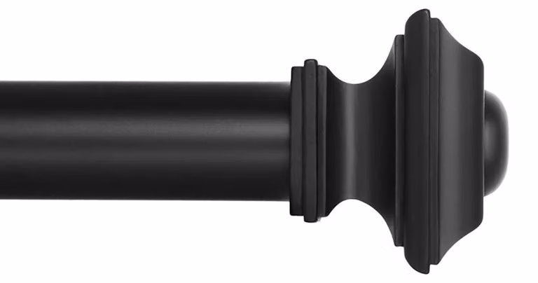 Ivilon Vierkante gordijnroede voor ramen, zwart, Lengte: 40,6 tot 71,1 cm, Diameter: 3,8 cm