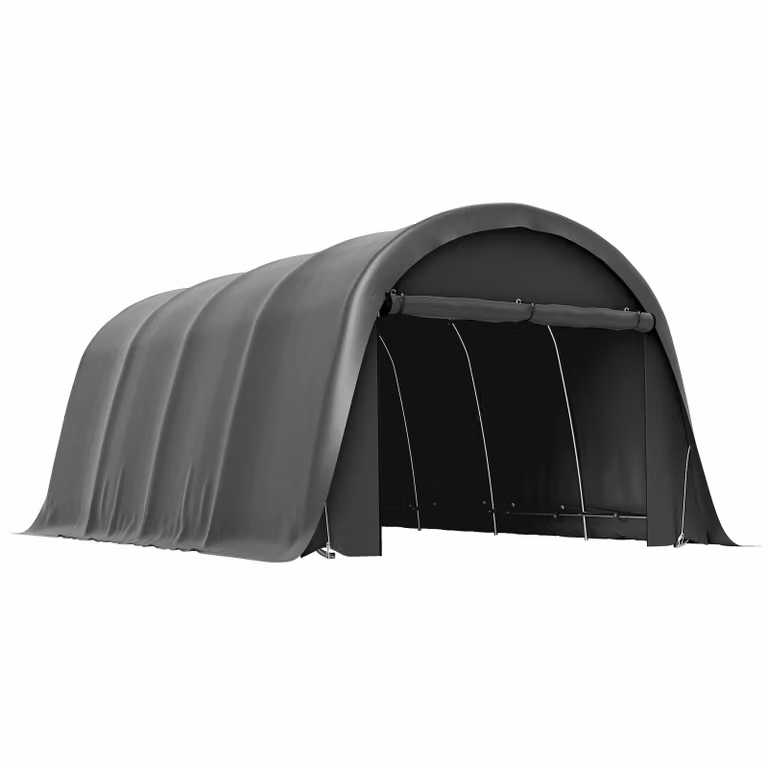 Outsunny Carport tentgarage 3x6m winterbestendige waterdichte opslagtent met afneembare zijwanden en UPF50+