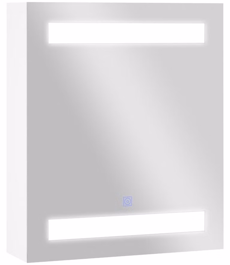 HOMCOM Badkamerkast met LED-spiegel, wandmontage, Wit, B/D/H: 60 x 50 x 15 cm