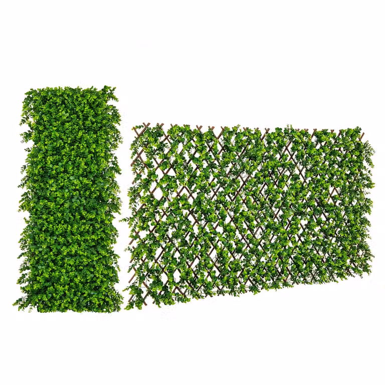 Costway Kunstmatige Klimop Tuin Privacy Scherm met Eucalyptus Bladeren, Groen, B: 90 cm, H: 180 cm