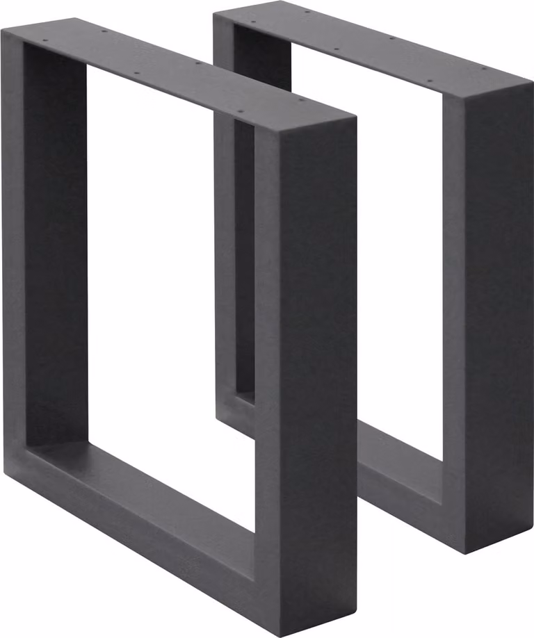 ECD Germany Set van 2 Tafelpoten Industrieel Ontwerp, Antraciet Gepoedercoat Staal, 30 x 43 cm
