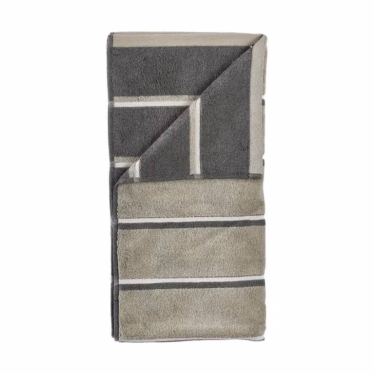 Zone Denmark Sauna handdoek Eucalyptus in olive green en soft grey, 70 x 140 cm