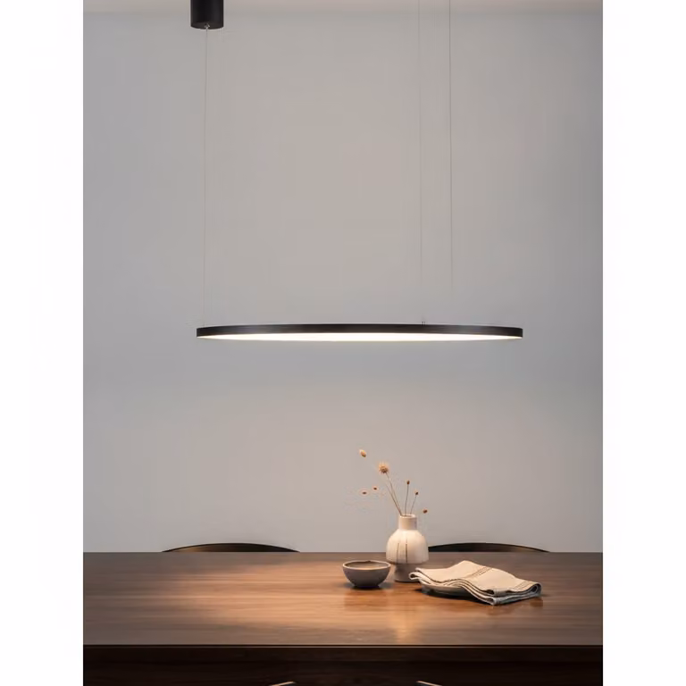 Lyora Ronde hanglamp Tarquin zwart Ø 60cm