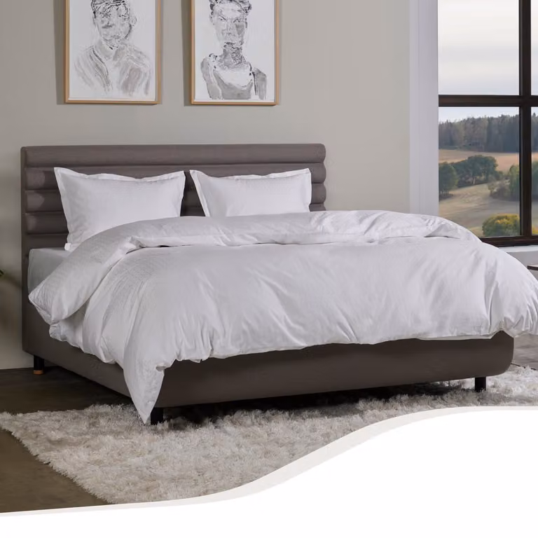 Home by TEMPUR Dekbedovertrek van katoensatijn - Wit - 200 x 200 cm - zonder kussensloop