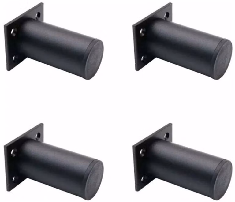 4 mat aluminium meubelpoten zwart, 80 mm, geschikt voor tv-meubels, salontafels, kasten en banken