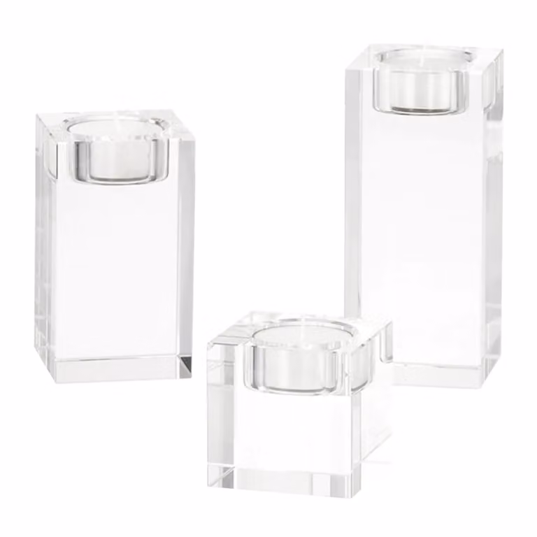 QUVIO Waxinelichthouders Set van 3 - Glas