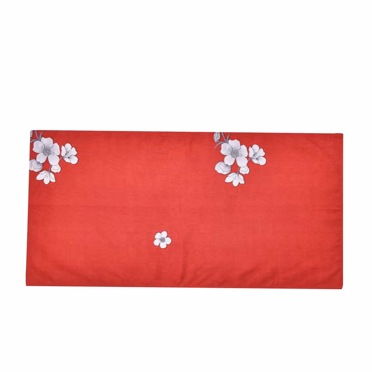 Instopstrook Rood met witte bloemen 200x200 cm