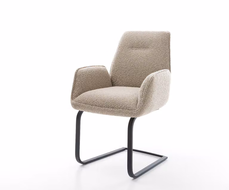 DELIFE Zoa-Flex Sledemodel Stoel met Bouclé Bekleding en Pocketveer Kern in Zwart