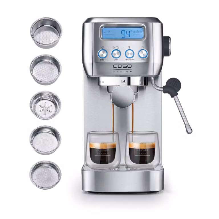 Caso EspressoGourmet Crema Espressomachine met pistonhouder en melkopschuimer