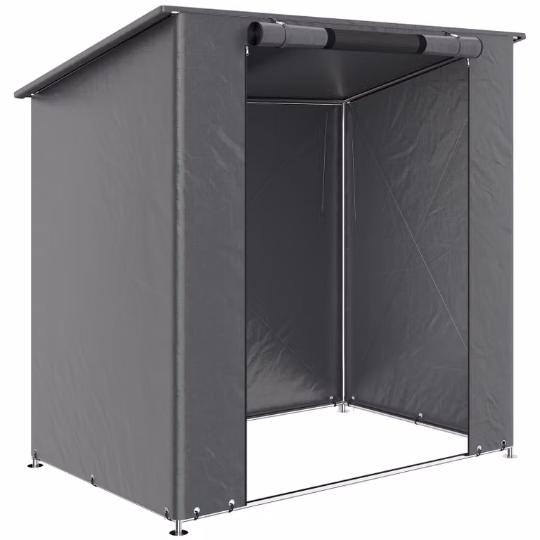 Outsunny Carport Opslagtent met UV30+ Bescherming en Oprolbare Deur, 1.9 x 1.2 m