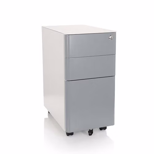 hjh OFFICE Ladeblok COLOR I Staal wit/grijs met slot en zwenkwielen B/D/H: 50,0 x 59,5 x 30,0 cm