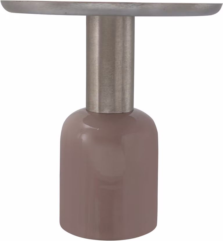 Padiro ronde bijzettafel - Oudroze / Zilverkleurig - Ø 49,5 x 52 cm