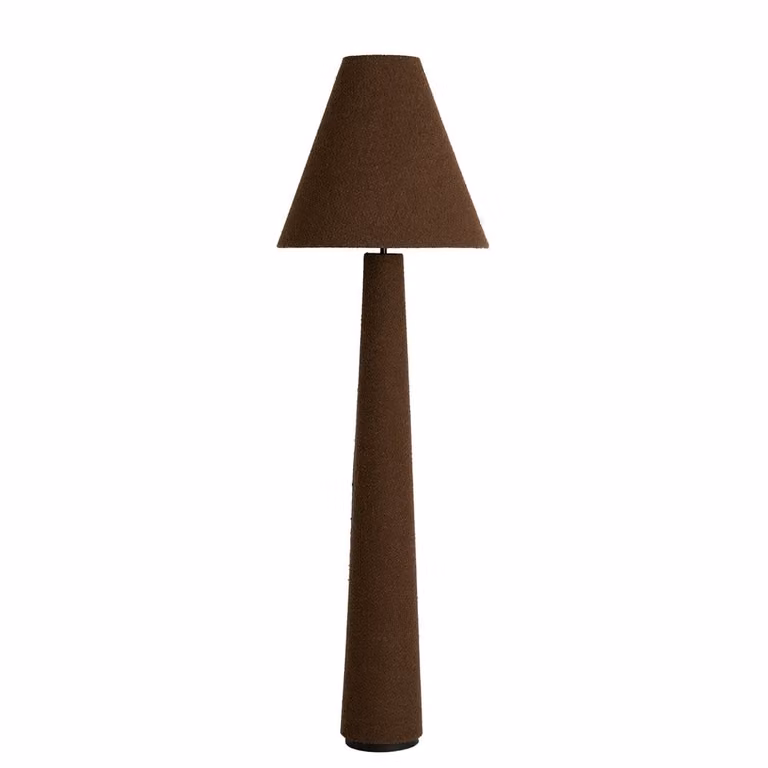 Light & Living Vloerlamp Devia Bruin Bouclé Ø 50cm