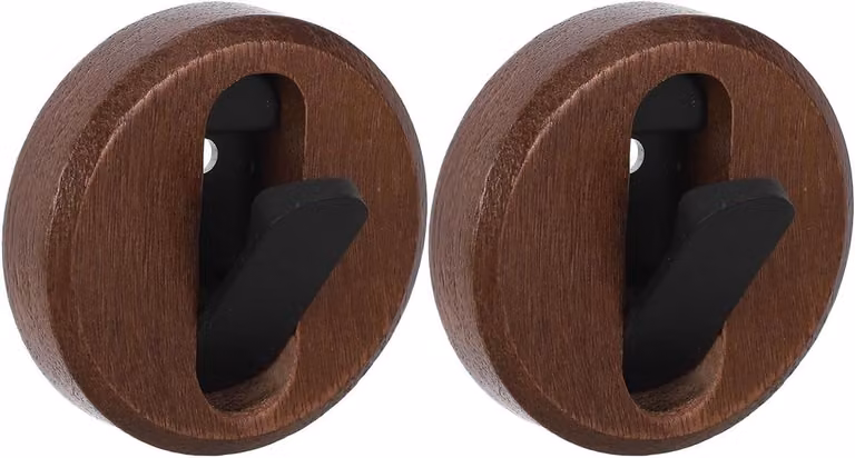 2 Stuks Walnoot Wandhaken voor Jassen, Tassen en Hoeden - Modern Rustiek Design