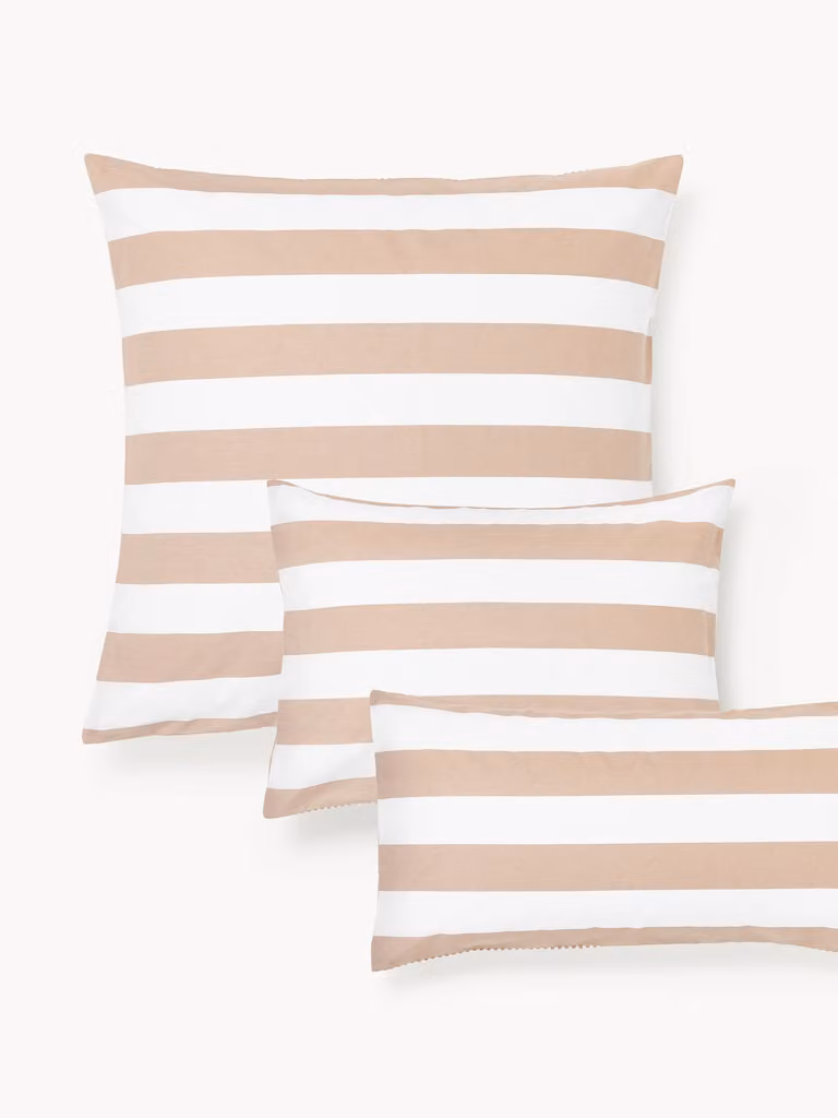Westwing Collection Lorena Gestreepte Katoenen Omkeerbare Kussenhoes 40x80 cm