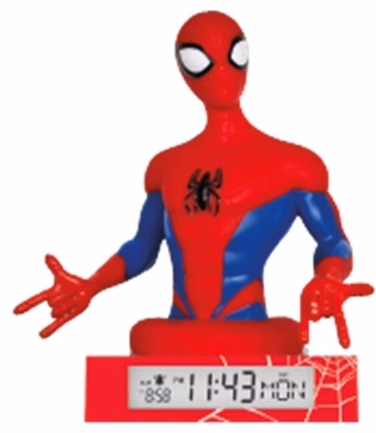 Kids Licensing Spiderman 3D Figure Wekker met Nachtlampje