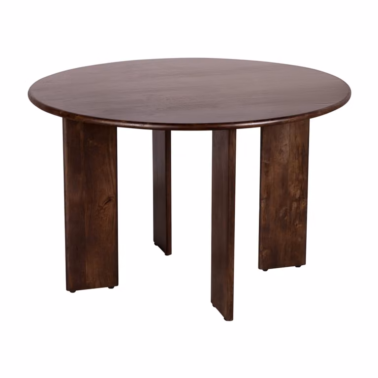 Lewis & Loft Lila Eettafel - Rond - Walnoot bruin - FSC-gecertificeerd mangohout - ⌀120 cm