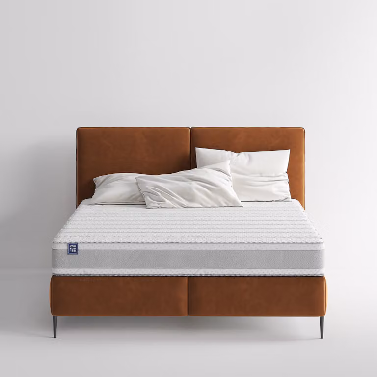 home24 Pocketveringmatras wit/grijs B/D: 90 x 200 cm