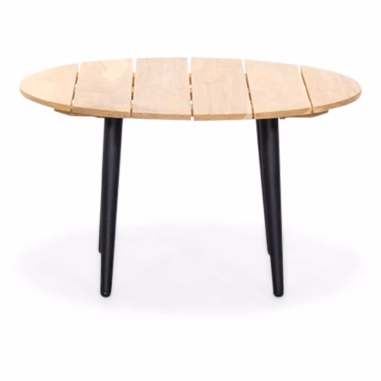 Palermo bijzettafel van aluminium en teakhout voor in de tuin, 75 cm