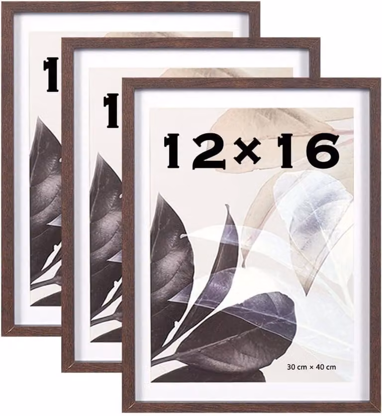 Fotolijst Walnoot - Set houten lijsten voor wanddecoratie - Klassieke stijl - 30 x 40 cm