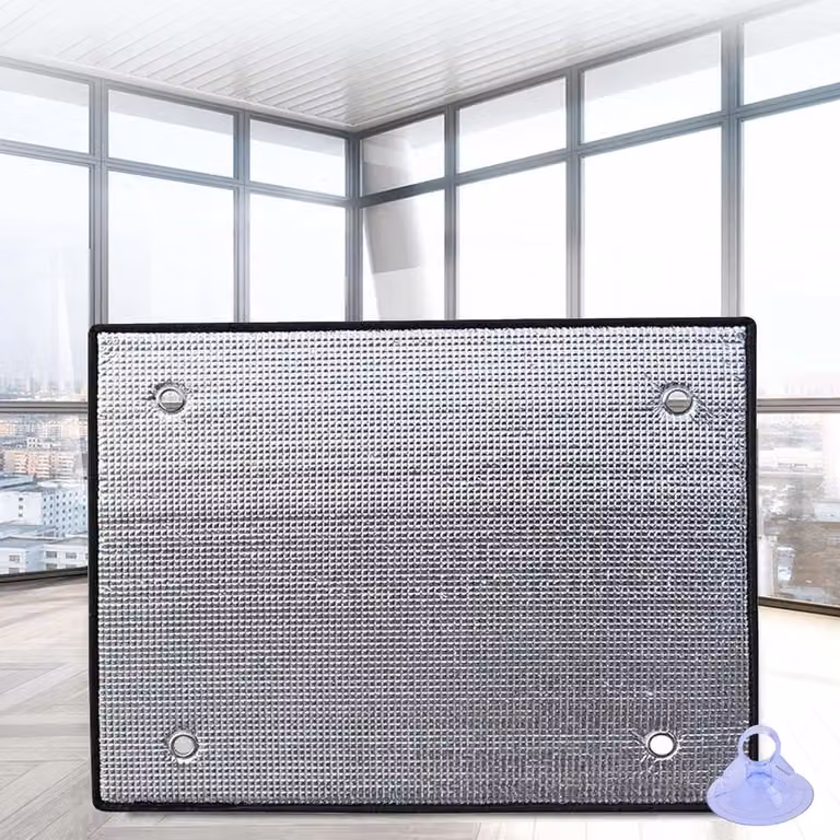 Zilveren Raamfolie Isolatiefolie voor Privacy en Warmte-isolatie met Zuignap Installatie, 150 x 250 cm