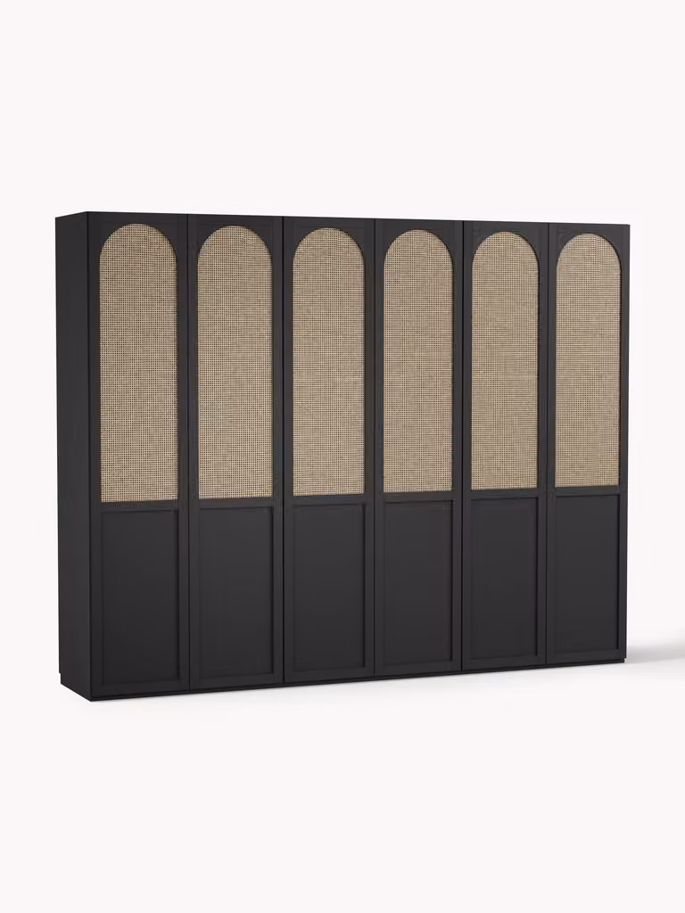Westwing Collection Modulaire draaideurkast Jeanne met rattan en hout, Hoogte: 236 cm
