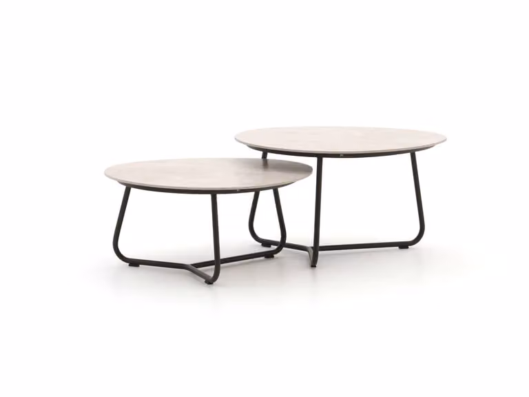 Apple Bee Loungetafel met Sintered Stone en Aluminium in Beige en Wit